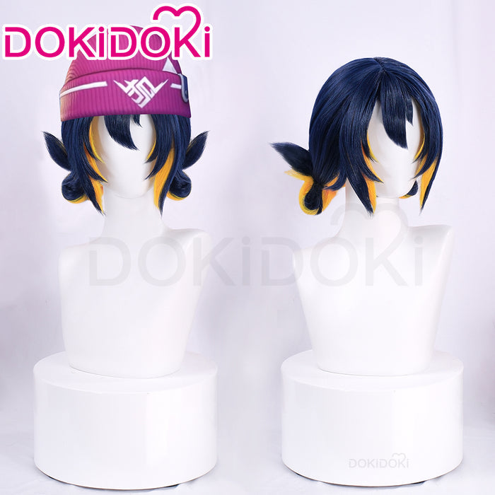 【Pink Ver Ready For Ship】DokiDoki Game Cosplay Girl Group ANTIFRAGILE Wig Short Blue Pink Yellow Hair Rainy Day