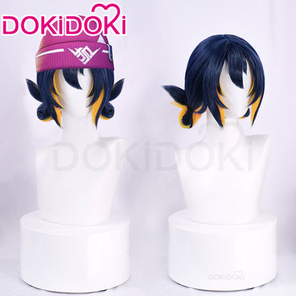 【Pink Ver Ready For Ship】DokiDoki Game Cosplay Girl Group ANTIFRAGILE Wig Short Blue Pink Yellow Hair Rainy Day
