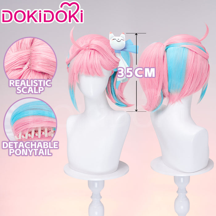 【Pink Ver Ready For Ship】DokiDoki Game Cosplay Girl Group ANTIFRAGILE Wig Short Blue Pink Yellow Hair Rainy Day