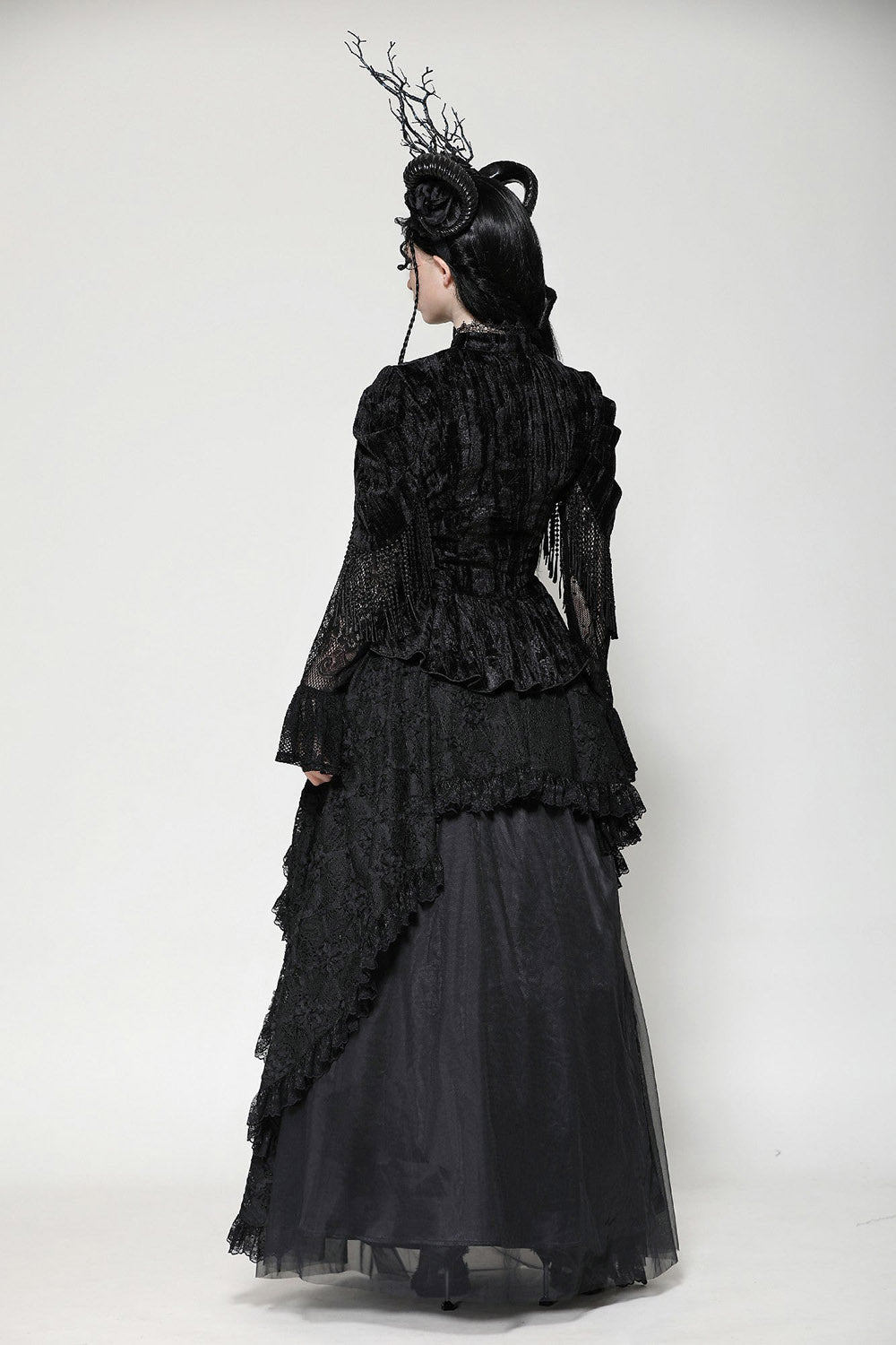 Black Seas Layered Goth Maxi Skirt