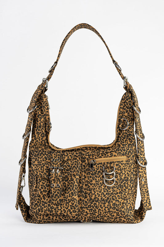 Canvas D-Ring Grommet Hobo Bag