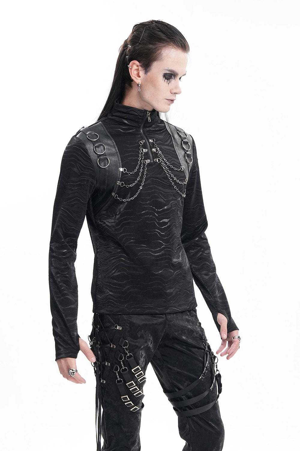 Cyber Punk Turtleneck Top