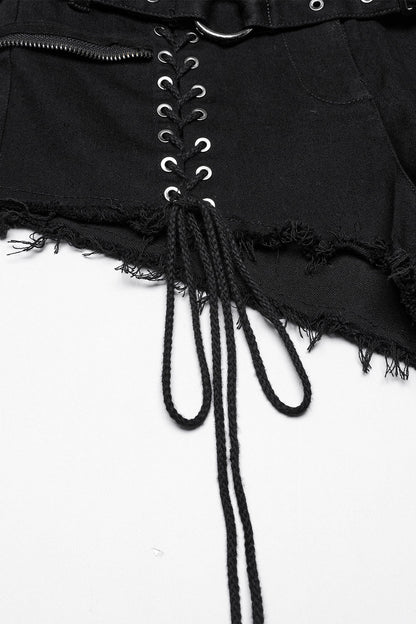Bløødmetal Lace-Up Shorts with Holster Bag