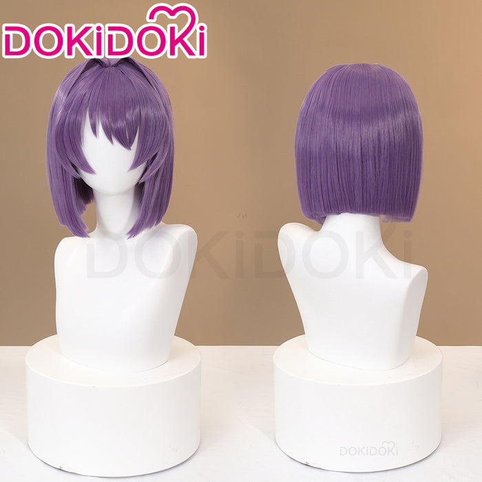 【Ready For Ship】DokiDoki Anime Clannad Cosplay Fujibayashi Ryou Wig Short Straight Purple Hair