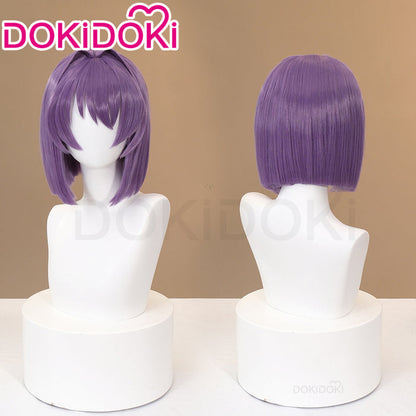 【Ready For Ship】DokiDoki Anime Clannad Cosplay Fujibayashi Ryou Wig Short Straight Purple Hair