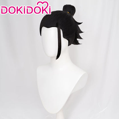 【Ready For Ship】DokiDoki Anime Cosplay Wig Black Bun Hair Men / Earrings
