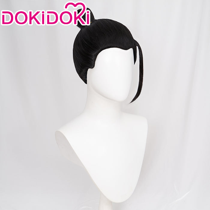 【Ready For Ship】DokiDoki Anime Cosplay Wig Black Bun Hair Men / Earrings