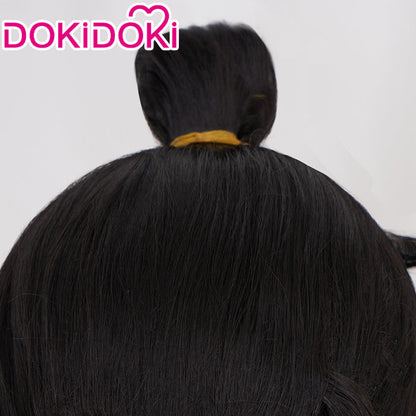 【Ready For Ship】DokiDoki Anime Cosplay Wig Black Bun Hair Men / Earrings
