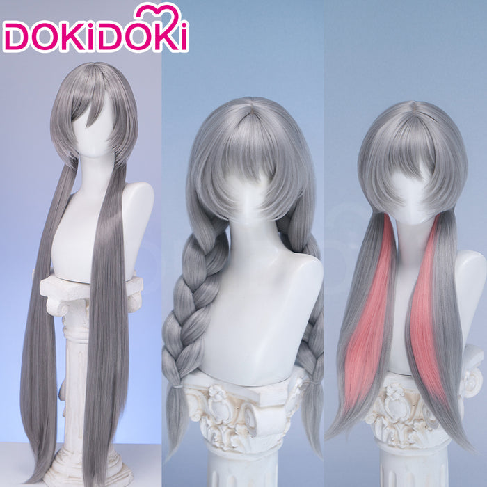 【Ready For Ship】DokiDoki Anime Cosplay Wig Grey Long Straight Twin Tail / Ear / Tail Rabbit Cute