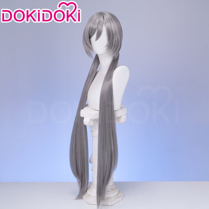【Ready For Ship】DokiDoki Anime Cosplay Wig Grey Long Straight Twin Tail / Ear / Tail Rabbit Cute