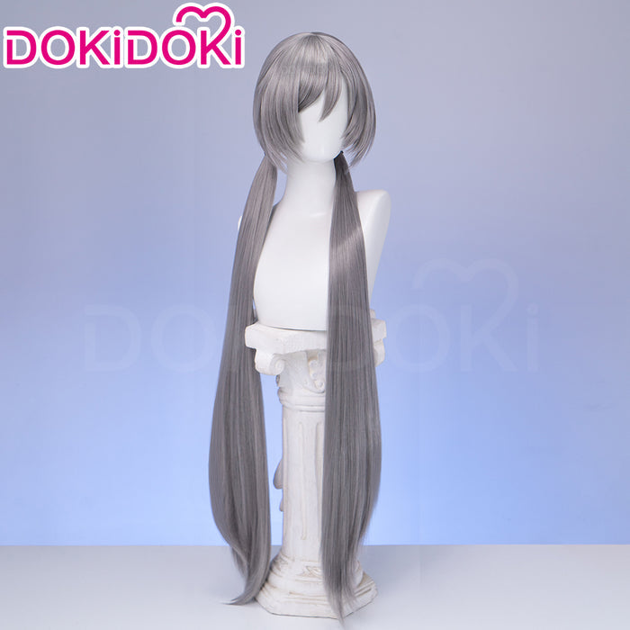 【Ready For Ship】DokiDoki Anime Cosplay Wig Grey Long Straight Twin Tail / Ear / Tail Rabbit Cute