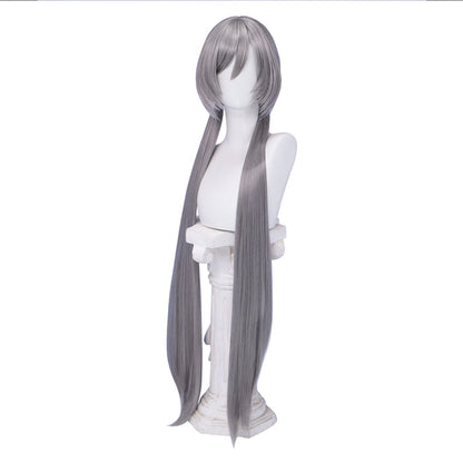 【Ready For Ship】DokiDoki Anime Cosplay Wig Grey Long Straight Twin Tail / Ear / Tail Rabbit Cute