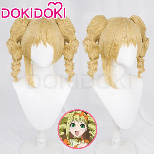 【Ready For Ship】DokiDoki Anime Cosplay Wig Long Curly Blonde Hair Twin Tail