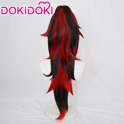 【Ready For Ship】DokiDoki Anime Cosplay  Wig Long Pony Tail Black Red Hair