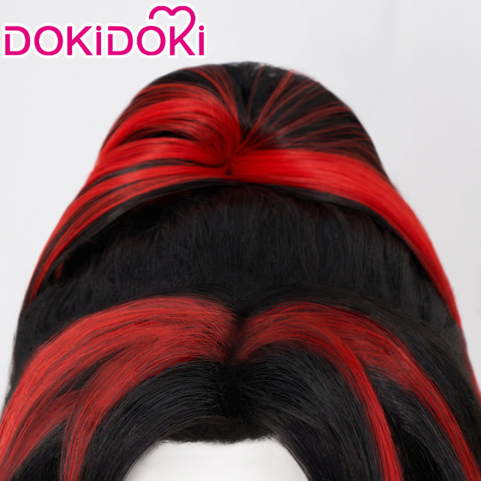 【Ready For Ship】DokiDoki Anime Cosplay  Wig Long Pony Tail Black Red Hair