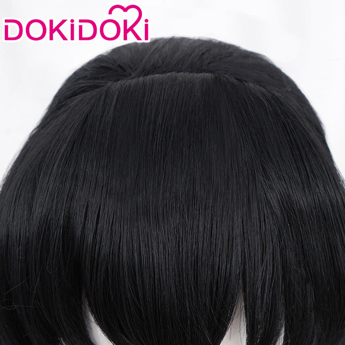 【Ready For Ship】DokiDoki Anime Cosplay Wig Long Straight Black Green Pony Tail