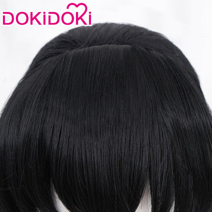 【Ready For Ship】DokiDoki Anime Cosplay Wig Long Straight Black Green Pony Tail