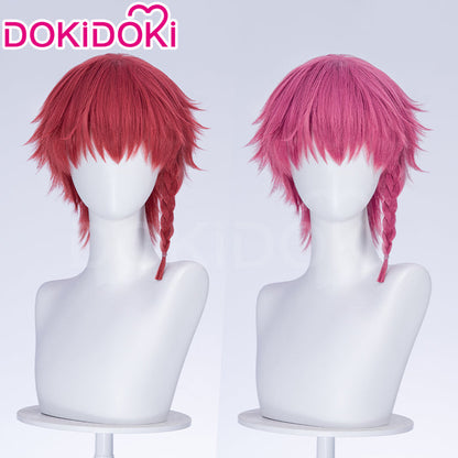 【Ready For Ship】DokiDoki Anime Cosplay Wig Red Pink Short Braid