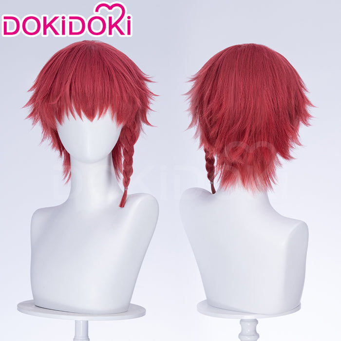 【Ready For Ship】DokiDoki Anime Cosplay Wig Red Pink Short Braid
