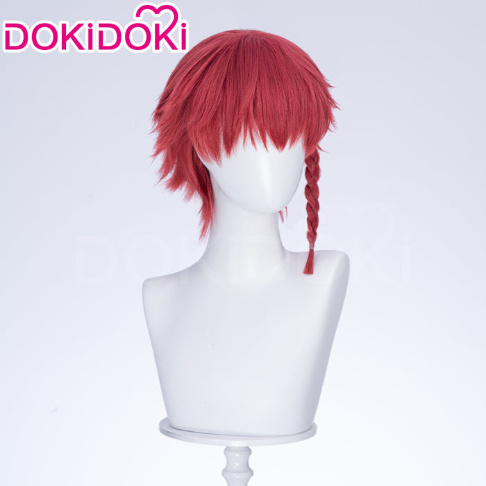 【Ready For Ship】DokiDoki Anime Cosplay Wig Red Pink Short Braid