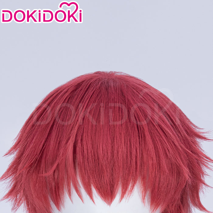 【Ready For Ship】DokiDoki Anime Cosplay Wig Red Pink Short Braid