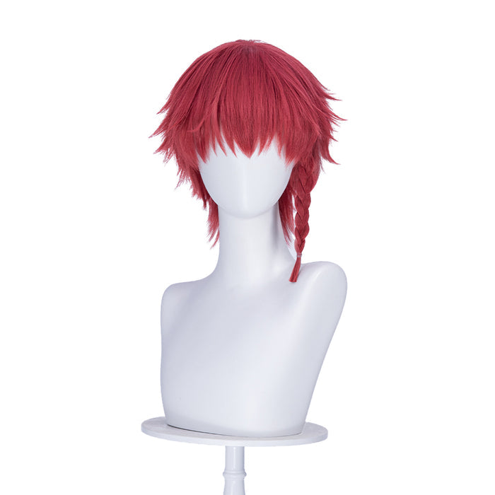 【Ready For Ship】DokiDoki Anime Cosplay Wig Red Pink Short Braid