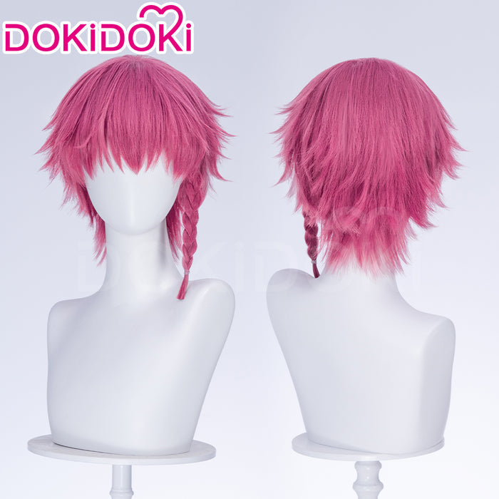 【Ready For Ship】DokiDoki Anime Cosplay Wig Red Pink Short Braid