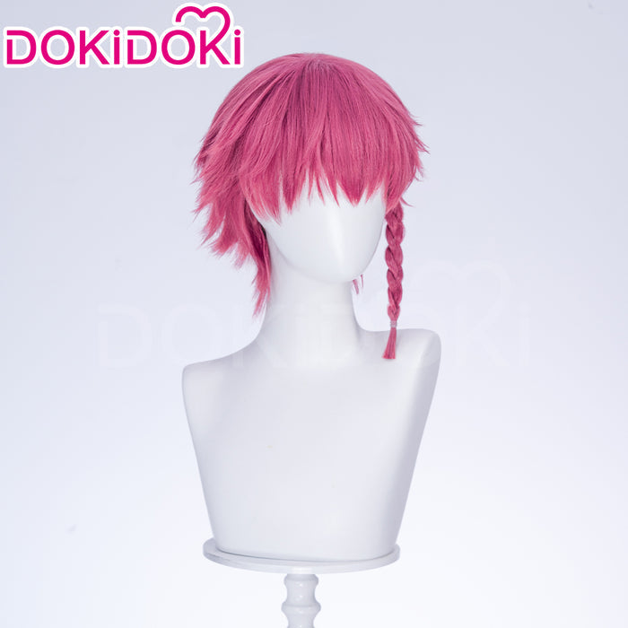 【Ready For Ship】DokiDoki Anime Cosplay Wig Red Pink Short Braid