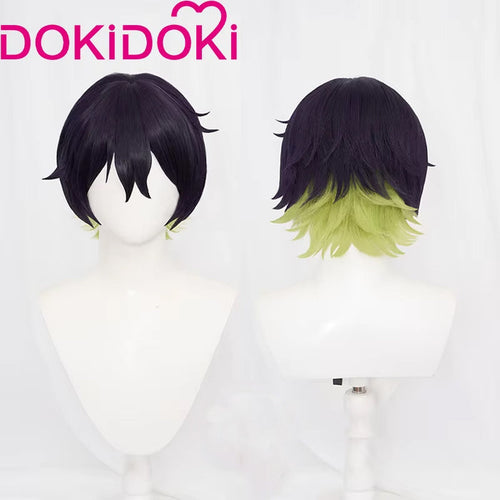 【Ready For Ship】DokiDoki Anime Cosplay  Wig Short Deep Purple Green Hair