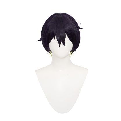 【Ready For Ship】DokiDoki Anime Cosplay  Wig Short Deep Purple Green Hair