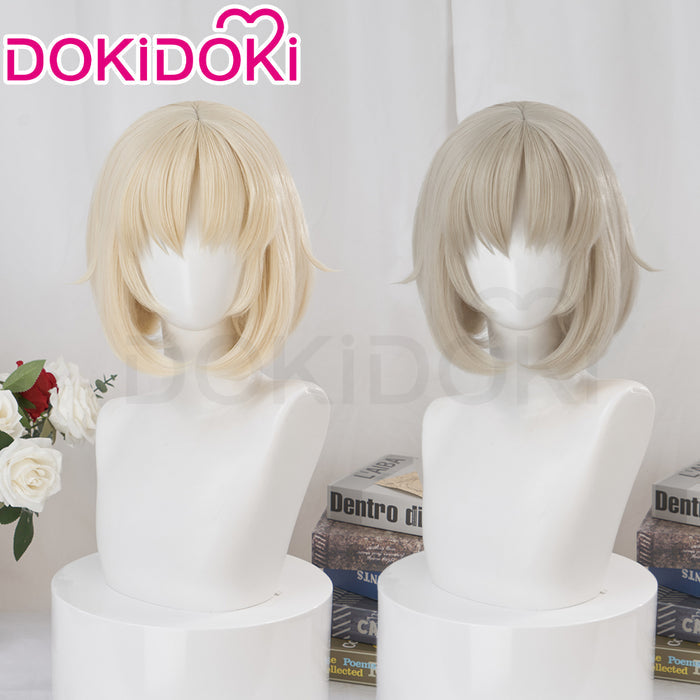 【Ready For Ship】DokiDoki Anime Delicious in Dungeon Cosplay Falin Wig Short Off-White/ Grey Wig Dungeon Meshi
