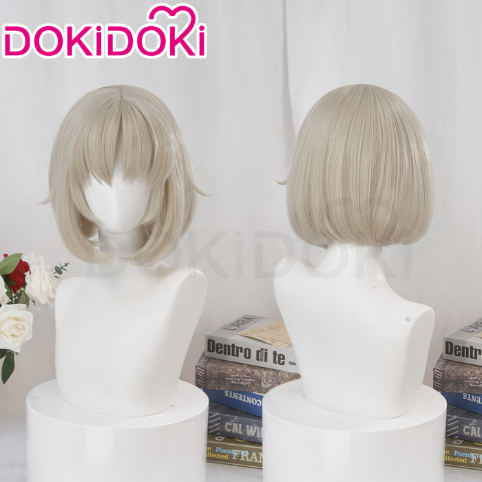【Ready For Ship】DokiDoki Anime Delicious in Dungeon Cosplay Falin Wig Short Off-White/ Grey Wig Dungeon Meshi