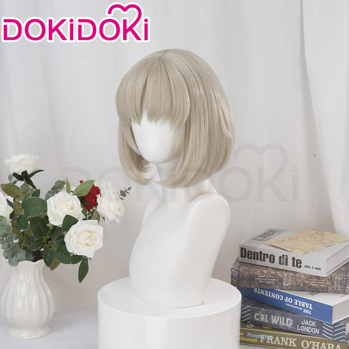 【Ready For Ship】DokiDoki Anime Delicious in Dungeon Cosplay Falin Wig Short Off-White/ Grey Wig Dungeon Meshi