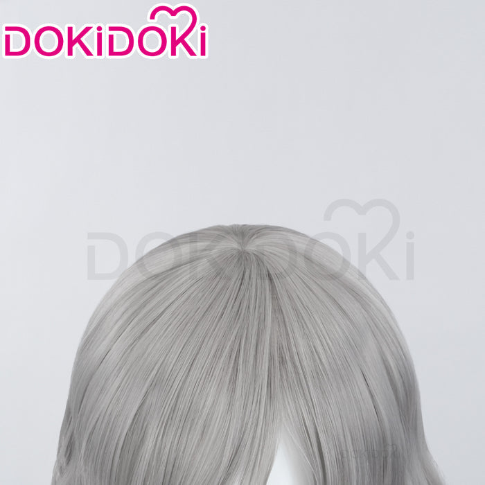 【Ready For Ship】DokiDoki Anime Delicious in Dungeon Cosplay Mithrun Wig Short Curly Silver Wig Dungeon Meshi