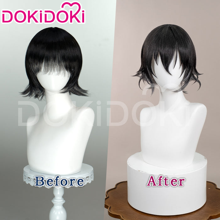 【Ready For Ship】DokiDoki Anime Diabolik Lovers Cosplay Mukami Azusa Wig Short Straight Black White Hair