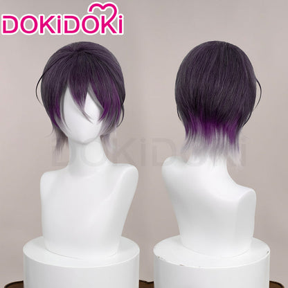 【Ready For Ship】DokiDoki Anime Diabolik Lovers Cosplay Sakamaki Reiji Wig Short Straight Purple Grey Hair