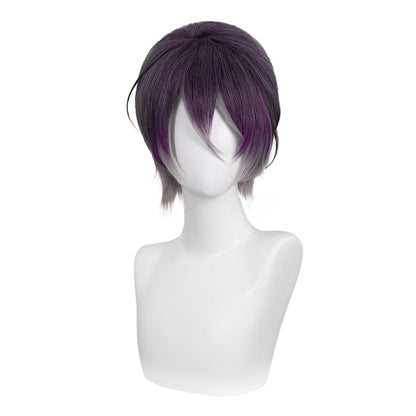 【Ready For Ship】DokiDoki Anime Diabolik Lovers Cosplay Sakamaki Reiji Wig Short Straight Purple Grey Hair