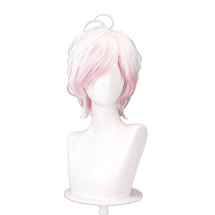 【Ready For Ship】DokiDoki Anime Diabolik Lovers Cosplay Sakamaki Subaru Wig Short Straight White Pink Hair