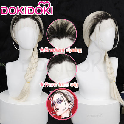 【Ready For Ship】DokiDoki Anime Gokurakugai Cosplay Tao Wig Long Straight White Gradient Hair