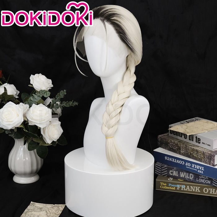【Ready For Ship】DokiDoki Anime Gokurakugai Cosplay Tao Wig Long Straight White Gradient Hair