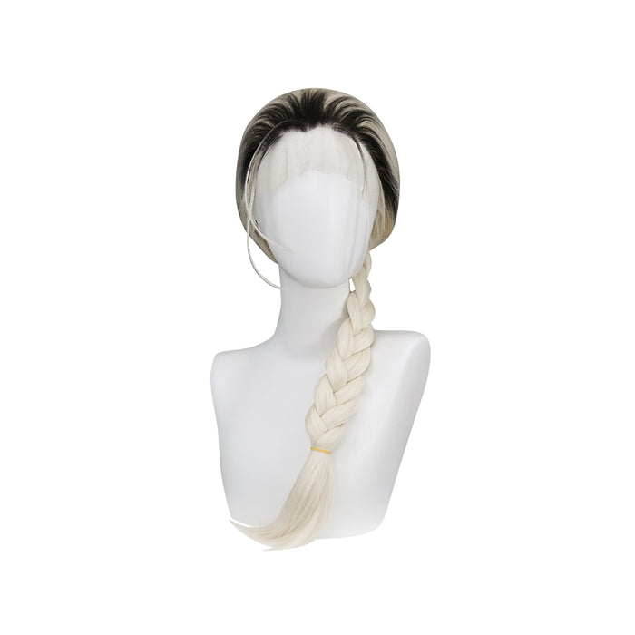 【Ready For Ship】DokiDoki Anime Gokurakugai Cosplay Tao Wig Long Straight White Gradient Hair