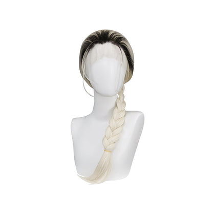 【Ready For Ship】DokiDoki Anime Gokurakugai Cosplay Tao Wig Long Straight White Gradient Hair