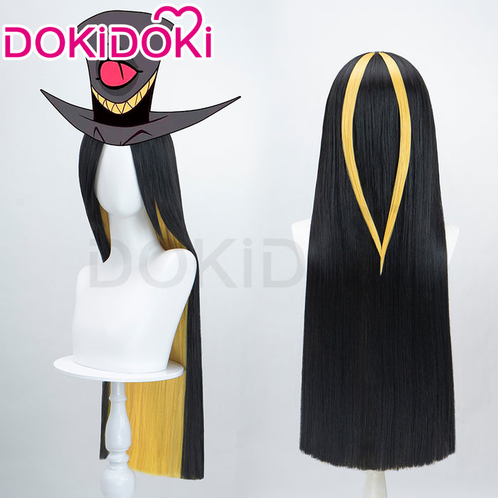 【Ready For Ship】DokiDoki Anime Hell Hotel Cosplay Wig Long Straight Black Yellow Hair