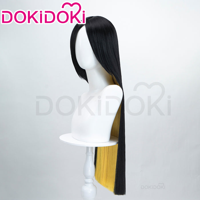 【Ready For Ship】DokiDoki Anime Hell Hotel Cosplay Wig Long Straight Black Yellow Hair