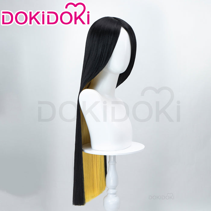 【Ready For Ship】DokiDoki Anime Hell Hotel Cosplay Wig Long Straight Black Yellow Hair