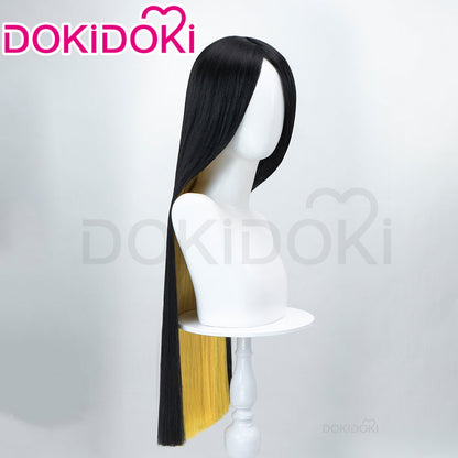 【Ready For Ship】DokiDoki Anime Hell Hotel Cosplay Wig Long Straight Black Yellow Hair