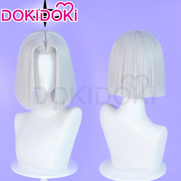 【Ready For Ship】DokiDoki Anime Hell Hotel Cosplay Wig Short Straight White Hair