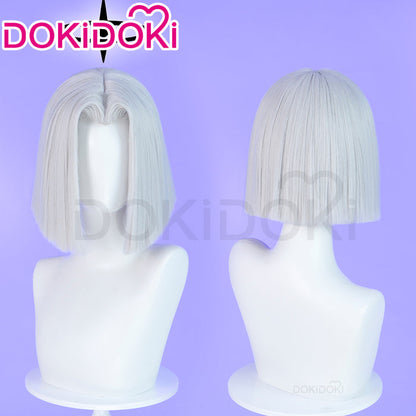 【Ready For Ship】DokiDoki Anime Hell Hotel Cosplay Wig Short Straight White Hair