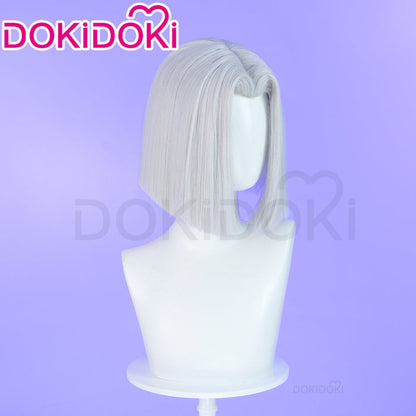 【Ready For Ship】DokiDoki Anime Hell Hotel Cosplay Wig Short Straight White Hair
