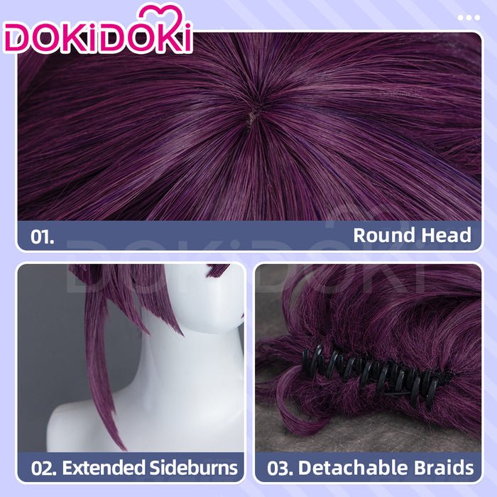 【Ready For Ship】DokiDoki Anime Hell's Paradise: Jigokuraku Cosplay Yuzuriha Wig Short Purple Hair Updo